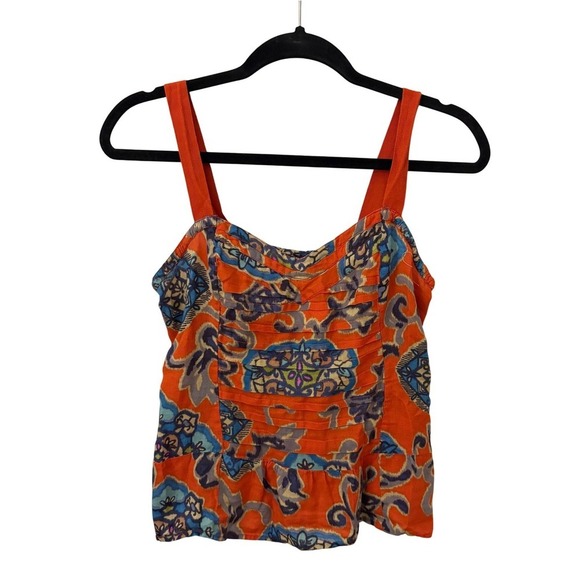 American Eagle Outfitters Tops - American Eagle Outfitters Orange Blue Floral Print Tank Top Camisole Size S P